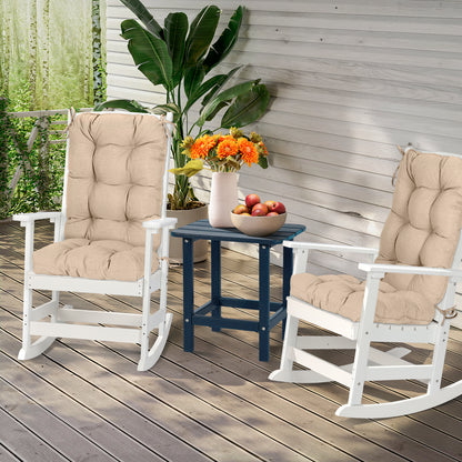 Tufted Outdoor High Back Cushions Patio Replacement Chair Cushion, Khaki
