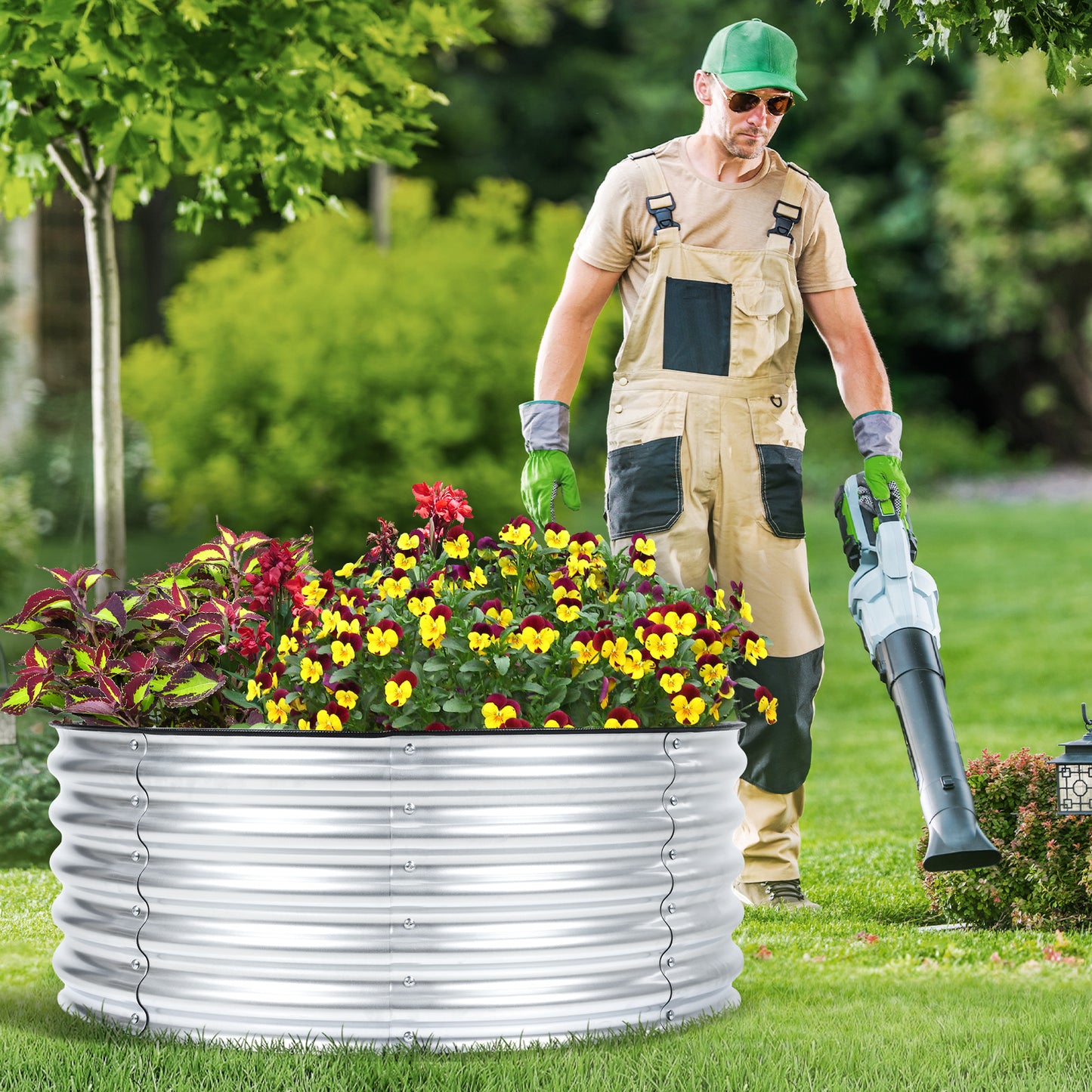 17" Tall Metal Raised Garden Bed Kit, Silver