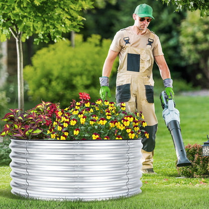 17" Tall Metal Raised Garden Bed Kit, Silver