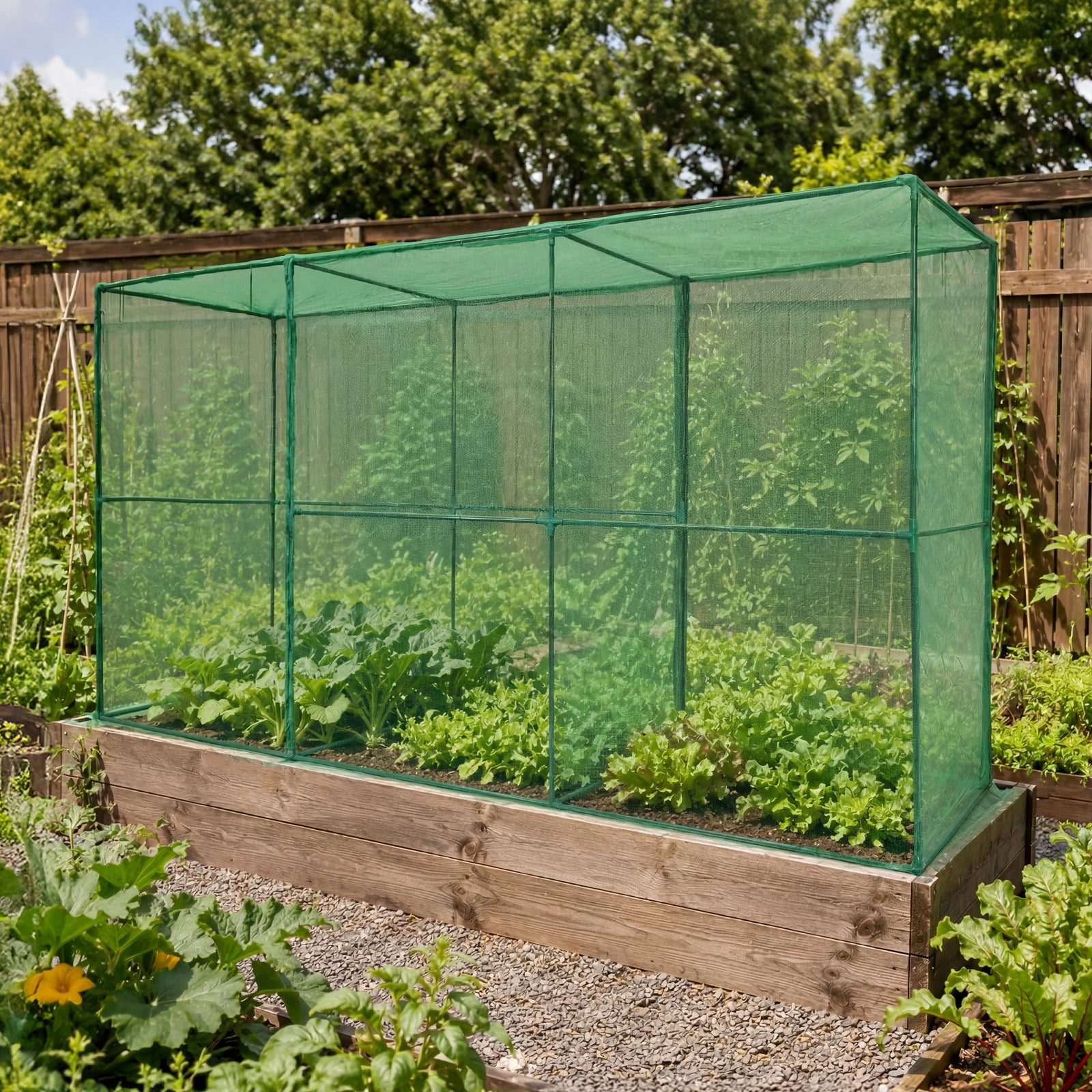 12x4x6 ft Crop Cage Tent - Plant Protection with Zipper Doors