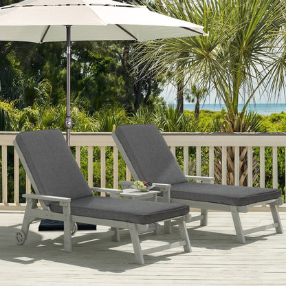 72x21x3 inch Patio Chaise Lounger Cushions Set of 2 - Charcoal