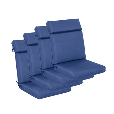 Outdoor Polyester High Back Dining Chair Cushion Set - Navy Blue