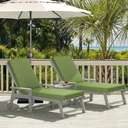 72x21x3 inch Patio Chaise Lounger Cushions Set of 2 - Green