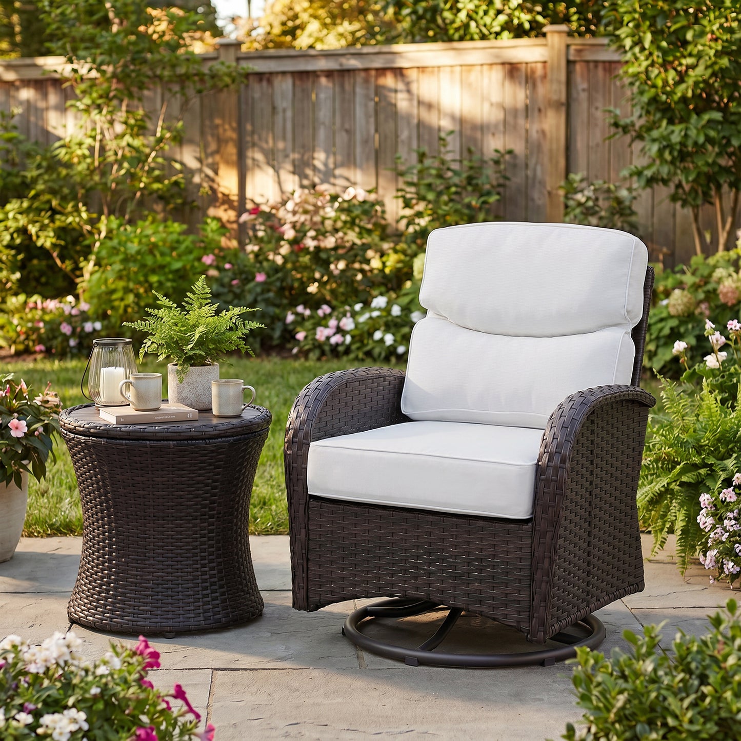 Smile Outdoor Chair Cushion Set, Sunbrella Fabric Deep Seating Cushions, Canvas Natural