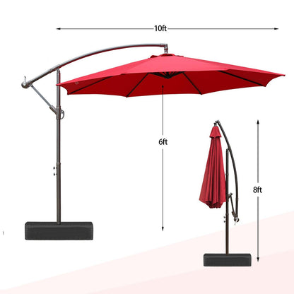 Offset Hanging Umbrella with Base Stand 10 Ft. Patio Umbrella Aoodor