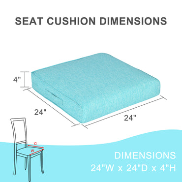 Outdoor Chair Cushions Set of 2 with Handle and Ties, Water Resistant Patio Seat Pads, Aruba Blue Aoodor 
