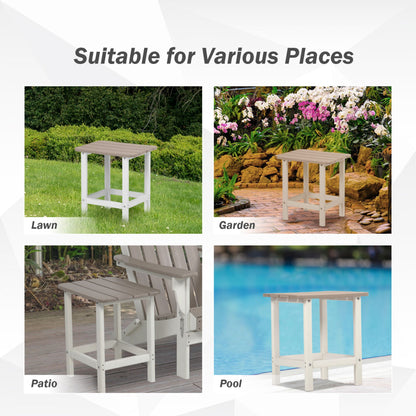 18x14.6x19 inch Outdoor Side Table, Square Adirondack Patio End Table for Patio, Pool, Porch