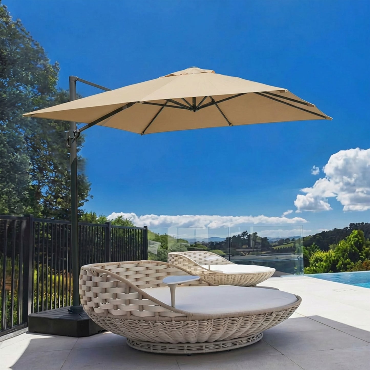 10x10 ft. Cantilever Umbrella Replacement Canopy for 8 Ribs Square Offset Umbrella