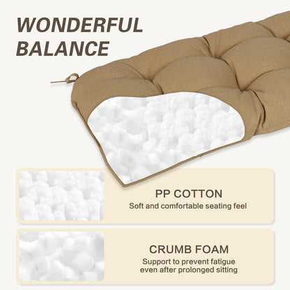 Outdoor Polyester Tufted Bench Cushion, Water & Fade Resistant, Brown