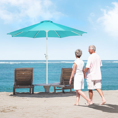 9 ft. Outdoor Patio Market Umbrella Aluminum Frame with Push Button Tilt Crank and 8 Steel Ribs