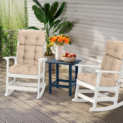 Tufted Outdoor High Back Cushions Patio Replacement Chair Cushion, Khaki