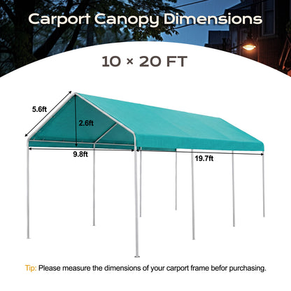 10x20 ft. Carport Replacement Canopy Cover