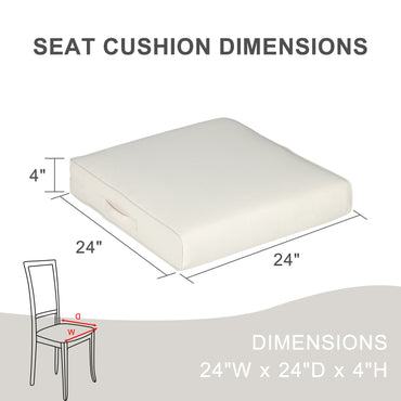 Outdoor Chair Cushions Set of 2 with Handle and Ties, Water Resistant Patio Seat Pads, Ivory Aoodor 