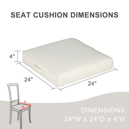 Outdoor Chair Cushions Set of 2 with Handle and Ties, Water Resistant Patio Seat Pads, Ivory