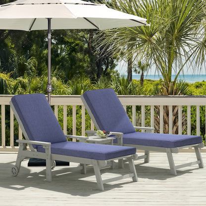 72x21x3 inch Patio Chaise Lounger Cushions Set of 2 - Dark Blue