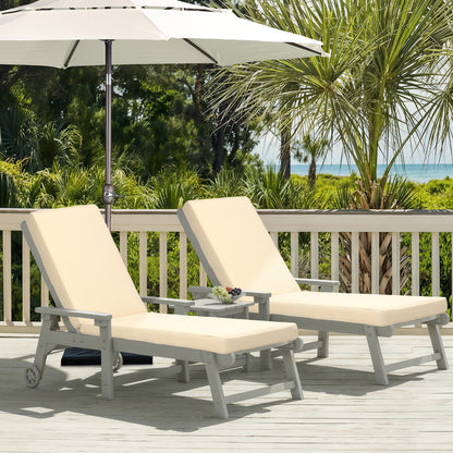 72x21x3 inch Patio Chaise Lounger Cushions Set of 2 - Beige