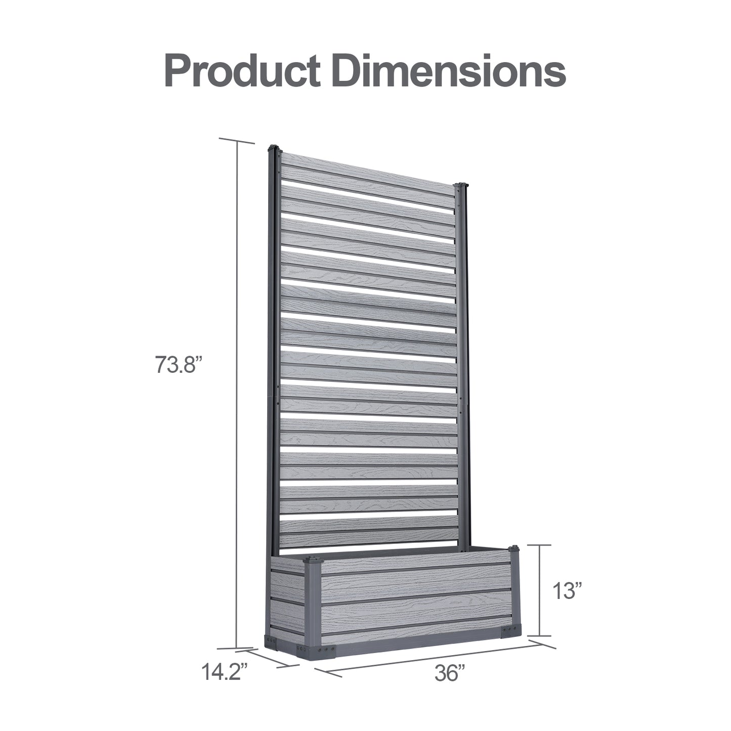 Patio Privacy Screen with Planter Box for Climbing Plants