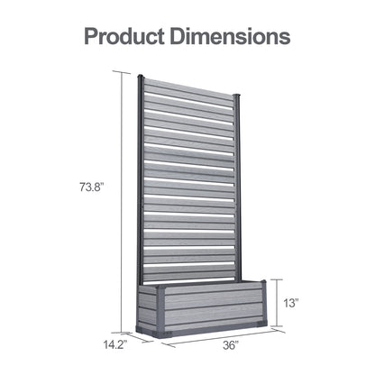Patio Privacy Screen with Planter Box for Climbing Plants
