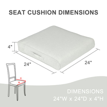 Outdoor Chair Cushions Set of 2 with Handle and Ties, Water Resistant Patio Seat Pads, Light Gray Aoodor 