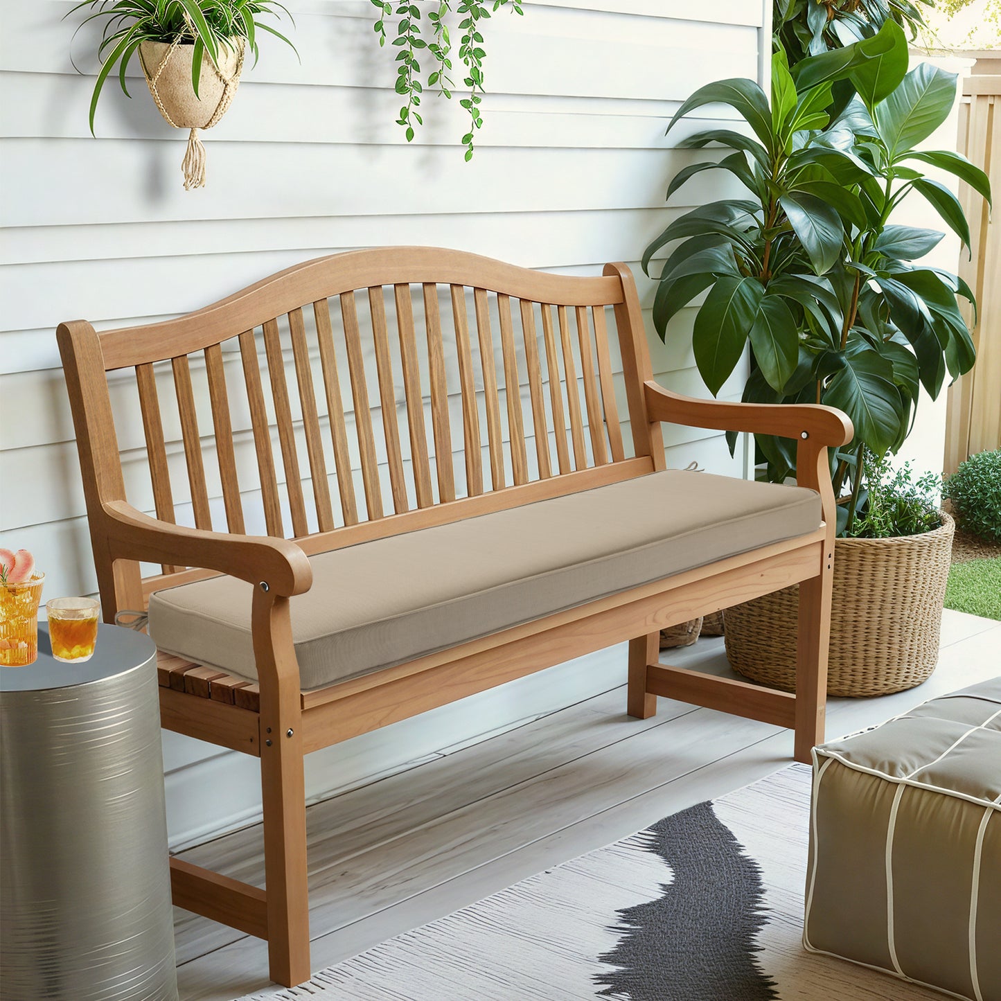 46x18x3 inch Patio Bench Cushion - Brown