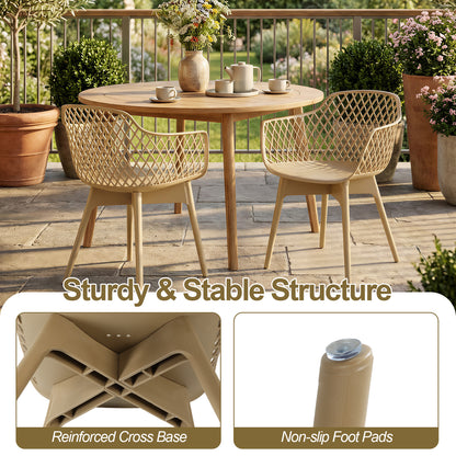 Modern Dining Chairs Set, Weather-Resistant Plastic Cafe Chairs