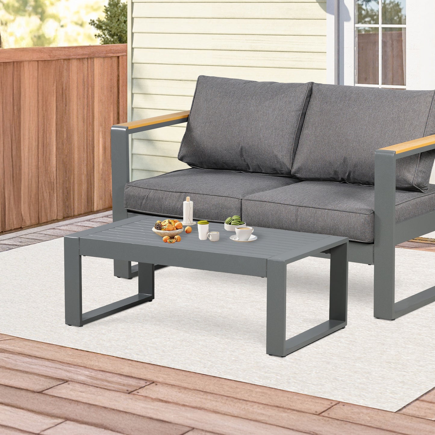 39.3x23x16 inch Aluminum Outdoor Coffee Table