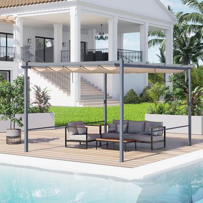 Pergola Replacement Canopy - Retractable Sun Shade Cover with Water-Resistant & UPF 50+ UV Blocking for Outdoor Patio