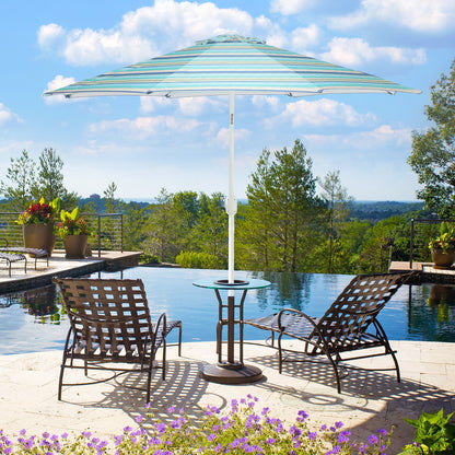 9 ft. Outdoor Patio Market Umbrella with 8 Sturdy Ribs, Push Button Tilt and Crank