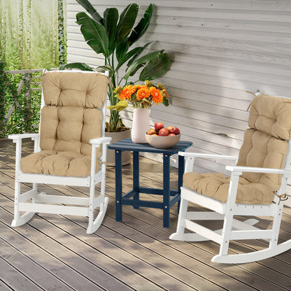 Tufted Outdoor High Back Chair Cushions Patio Rocking Pads for Furniture, Brown