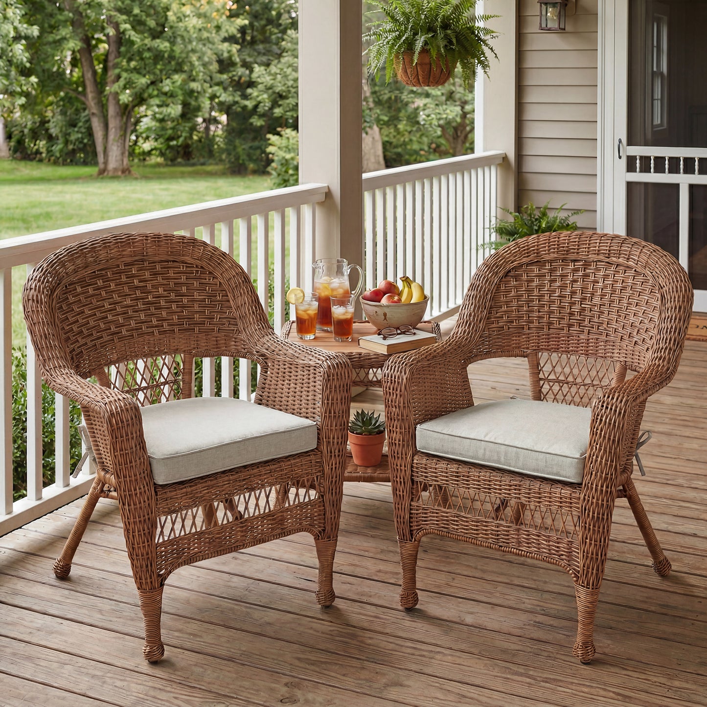 Outdoor Dining Chair Cushions Set, Patio Chair Pads, Light Gray