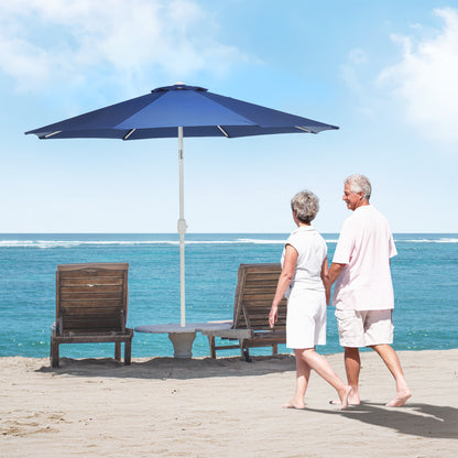 9 ft. Outdoor Patio Market Umbrella Aluminum Frame with Push Button Tilt Crank and 8 Steel Ribs