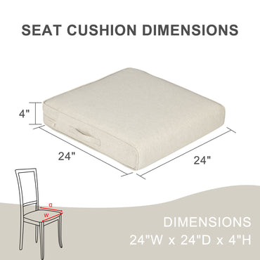 Outdoor Chair Cushions Set of 2 with Handle and Ties, Water Resistant Patio Seat Pads, Khaki Aoodor 