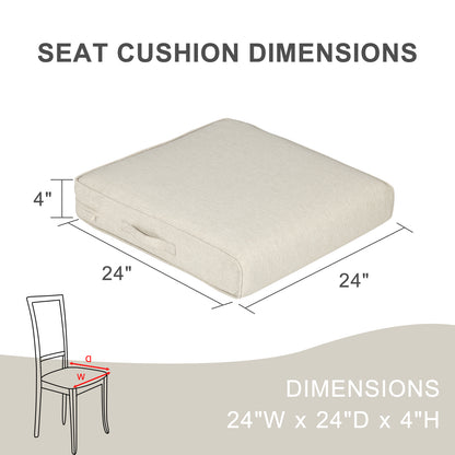 Outdoor Chair Cushions Set of 2 with Handle and Ties, Water Resistant Patio Seat Pads, Khaki