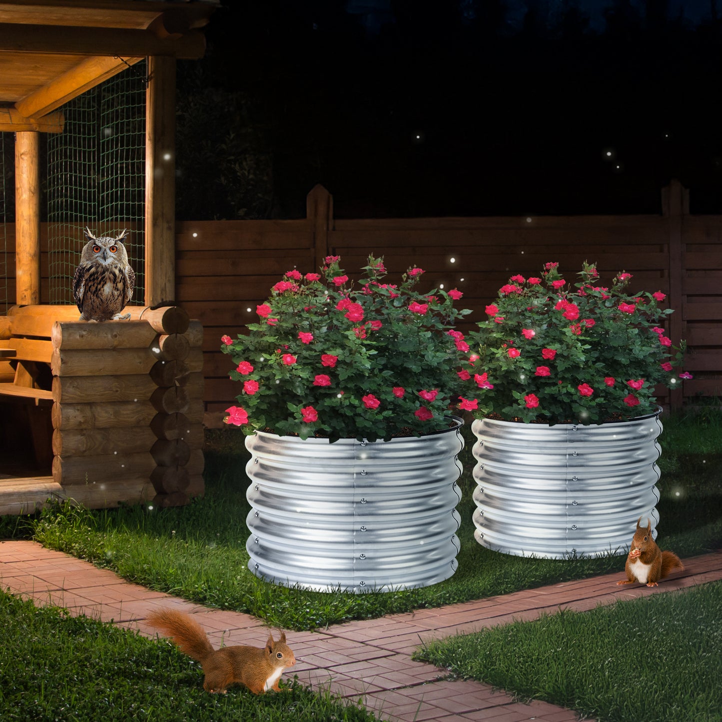 17" Tall 24" Metal Raised Garden Bed Kit, Set of 2