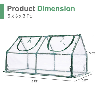Mini Greenhouse with Zipper Doors, Waterproof & UV Protected, Transparent