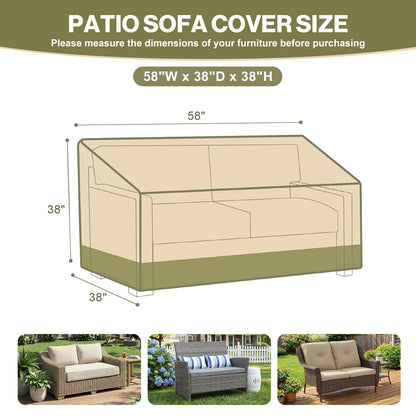 Patio Loveseat Cover for 2-Seater Sofa/ Loveseat/ Bench