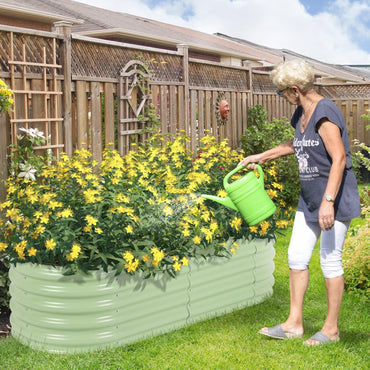 4-In-1 Oval Modular Aluzinc Raised Garden Bed ( 60'' x 24'' x 17'' )