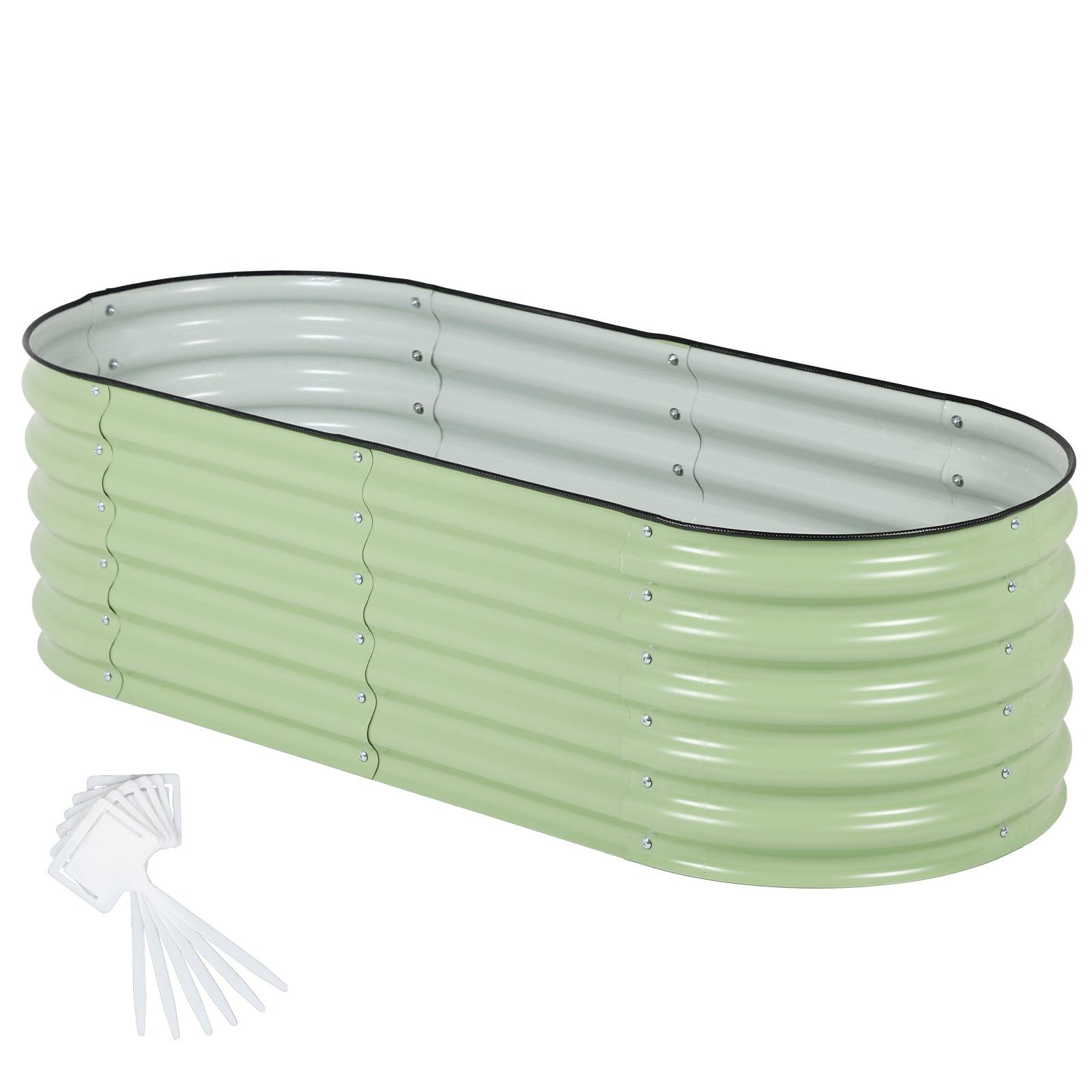 4-In-1 Oval Modular Aluzinc Raised Garden Bed 60'' x 24'' x 17'' Aoodor