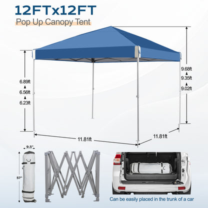 10x10/12x12 ft. Pop Up Canopy Tent with Roller Bag