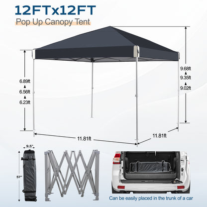 10x10/12x12 ft. Pop Up Canopy Tent with Roller Bag