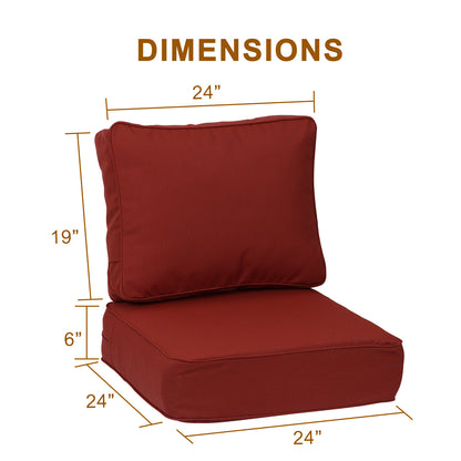 Aoodor Premium Sunbrella Outdoor Patio Chair Cushions Set, Red