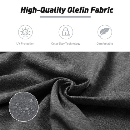45x22x4 inch High Back Chair Cushions Set of 4, UV-Protected & Water-Resistant Charcoal Aoodor Olefin Fabric