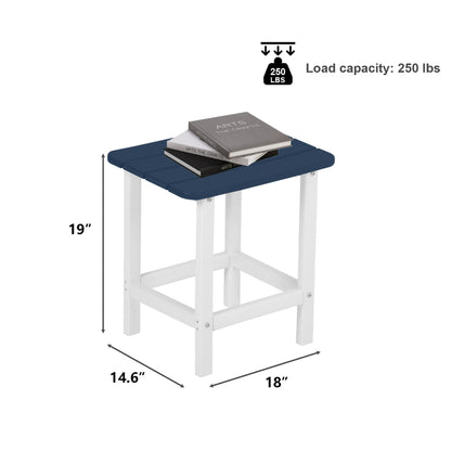 18x14.6x19 inch Outdoor Side Table, Square Adirondack Patio End Table for Patio, Pool, Porch