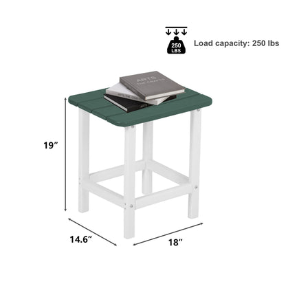 18x14.6x19 inch Outdoor Side Table, Square Adirondack Patio End Table for Patio, Pool, Porch