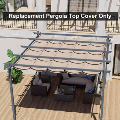 Pergola Replacement Canopy - Retractable Sun Shade Cover with Water-Resistant & UPF 50+ UV Blocking for Outdoor Patio