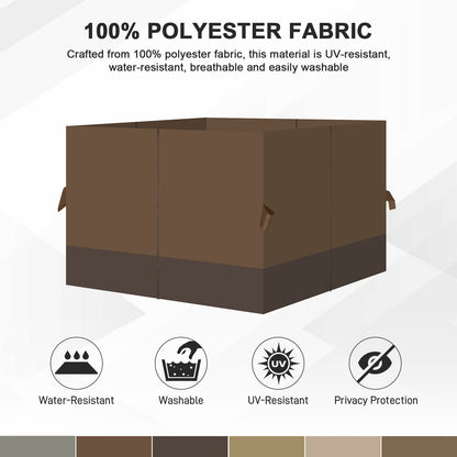 Outdoor Gazebo Curtains, 4 Panels Privacy Sidewall Replacement (Curtain Only) - Brown and Coffee