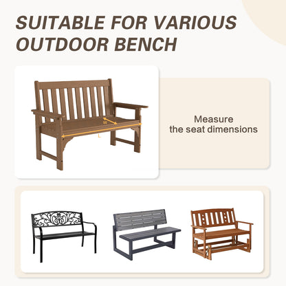 Outdoor Polyester Tufted Bench Cushion, Water & Fade Resistant, Khaki