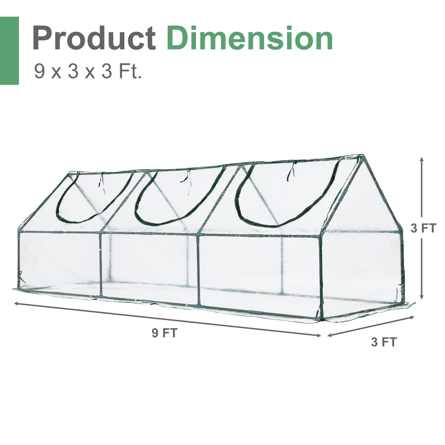 Mini Greenhouse with Zipper Doors, Waterproof & UV Protected, Transparent