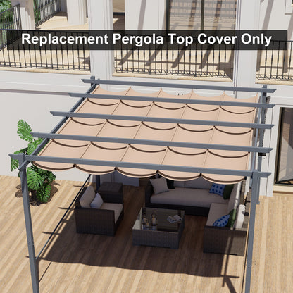Pergola Replacement Canopy - Retractable Sun Shade Cover with Water-Resistant & UPF 50+ UV Blocking for Outdoor Patio