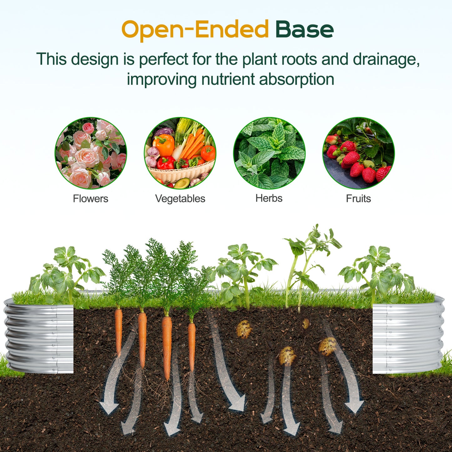 11" Tall Galvanized Raised Garden Bed Kit - 83"x24"